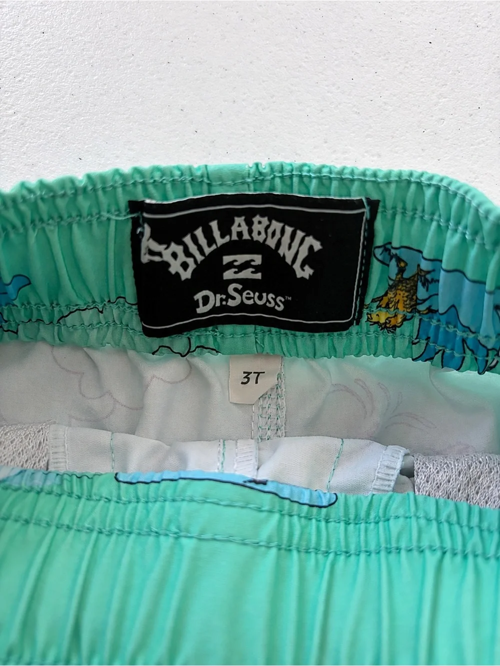 Billabong Kids Turquoise Swim Shorts with Cloud & Creature Print